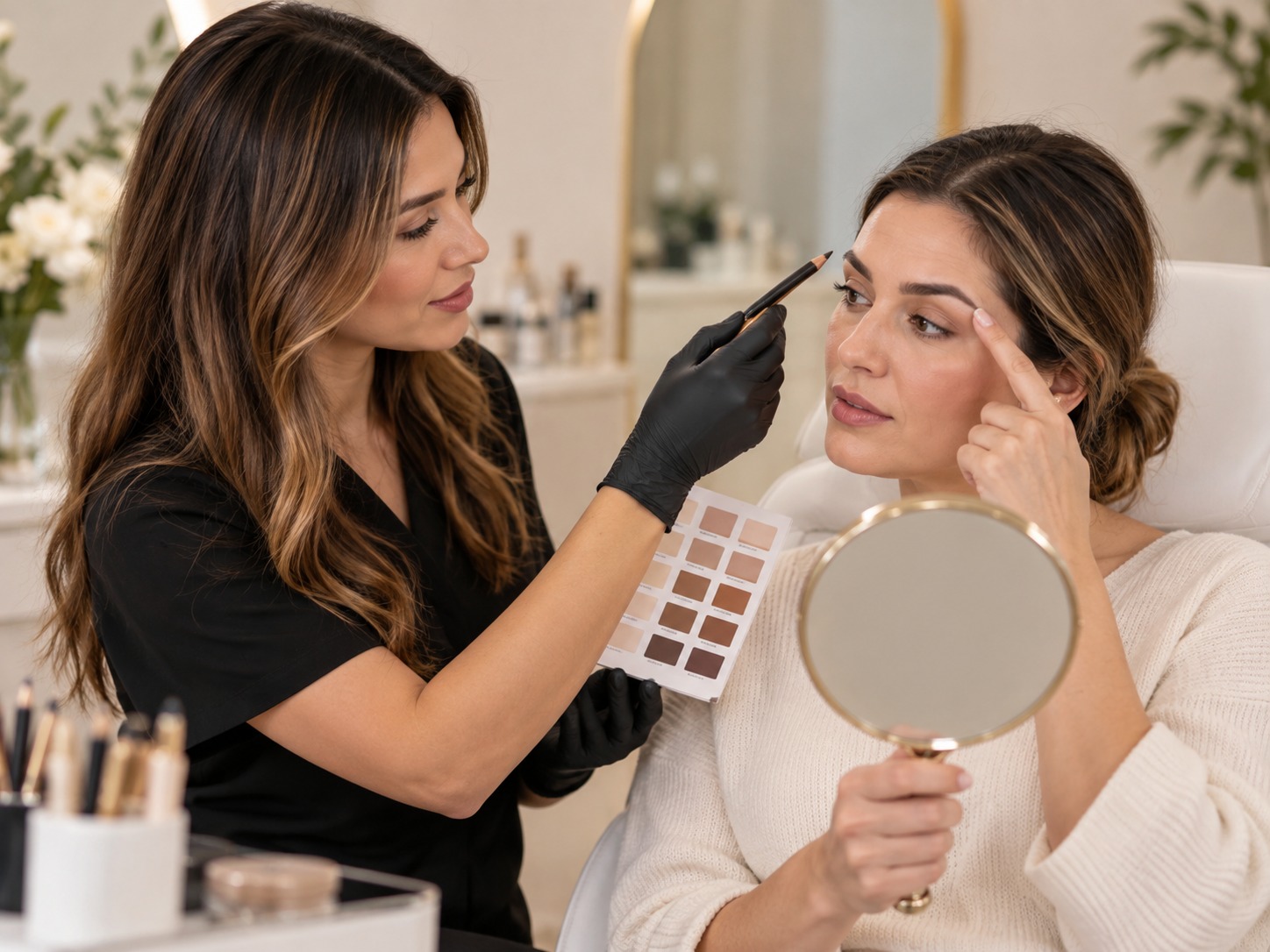 Permanent makeup color correction process at JNX Beauty Lounge, Valencia