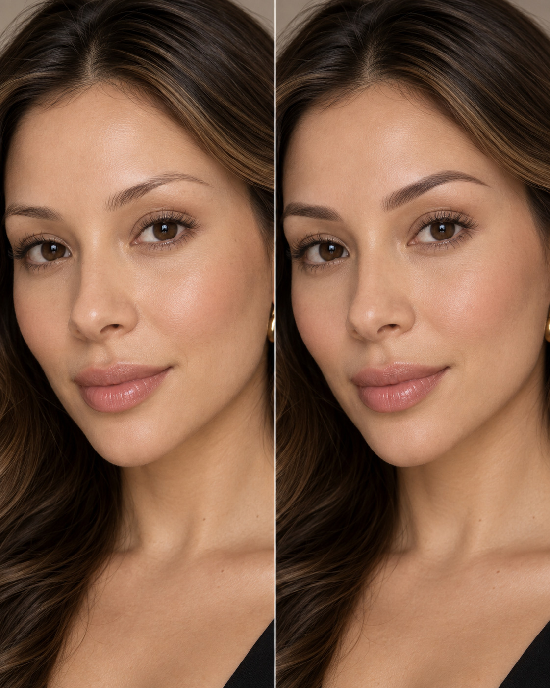 Before and after healed powder ombré brows, Valencia